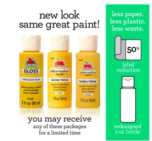 Apple Barrel Acrylic Gloss Paint 2 oz Various Colors - Picture 1 of 25