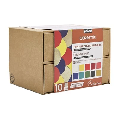 Pebeo CERAMIC Paint Collection Box Set 10 x 45ml Colours & Accessories - image 1 of 4
