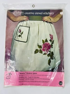 Vintage Paragon ~ Rosetta ~ Hostess Apron Kit Creative Crewel Stitchery 1972 NOS - Picture 1 of 6