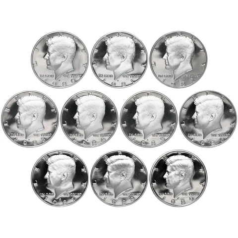 1980-1989 S Kennedy Half Dollar Gem DCam Proof Run 10 Coin Set CN-Clad US Mint Cover