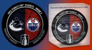 2024 NHL PLAYOFFS PUCK ROUND 2 VANCOUVER CANUCKS VS. EDMONTON OILERS STANLEY CUP