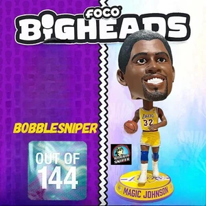 MAGIC JOHNSON Los Angeles Lakers Bighead #144 Exclusive NBA Bobblehead - Picture 1 of 8