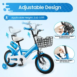 Blue Kids Boys Bike Bicycle 12"inch Wheel Bicycle with Removable Stabilisers NEW - Picture 1 of 13