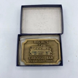 Big Al's Caboose Bar Cleveland Ohio Vintage Belt Buckle Brass - Picture 1 of 2