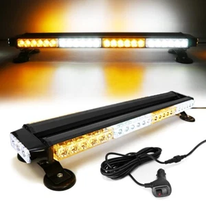 Barra de luz estroboscópica LED ámbar de 26"" para techo advertencia de emergencia doble lado intermitente - Imagen 1 de 13