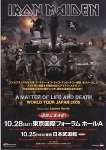 IRON MAIDEN - A MATTER OF LIFE AND DEATH JAPAN 2006 TOUR FLYER - VERY RARE! - Picture 1 of 2