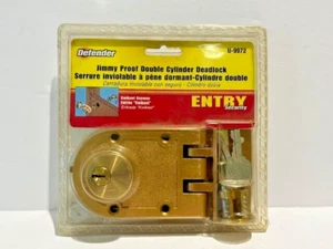 Defender Jimmy Proof Doppelzylinder Deadlock Messing lackiert U-9972 - Bild 1 von 2