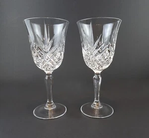 Set of2 Crystal Wine Glasses Cristal D’arques Masquerade FRANCE Diamond Pattern - Picture 1 of 5