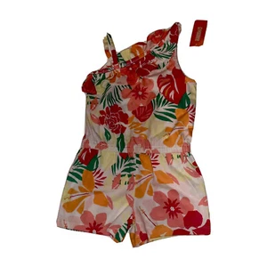 Gymboree NWT Girls One Shoulder Tropical Floral Summer Romper Jumper size 7 - Picture 1 of 3