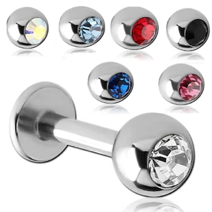 Ohrpiercing TRAGUS Kristall klar 1,2mm Labret Ohrstecker Lippe Wange Ohrstecker - Picture 1 of 8