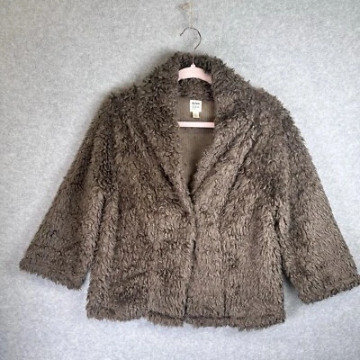 Chaqueta de peluche Dylan pequeña de piel sintética con un botón manga larga forrada Blazer Mob Wife Foto 1 de 4