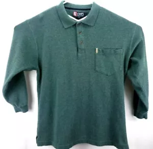Camisa para hombre Chaps Ralph Lauren talla L manga larga 3 botones verde mini acanalada - Imagen 1 de 6