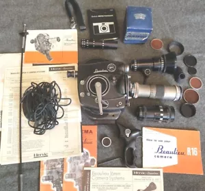 Lot Vintage Beaulieu R16 Film Camera + 3 Lens & Accessories & Paperwork  - Picture 1 of 24