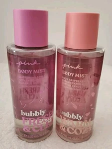 2 PCS SET VICTORIA'S SECRET PINK BUBBLY WARM & COZY + FRESH & CLEAN BODY MIST - Picture 1 of 6