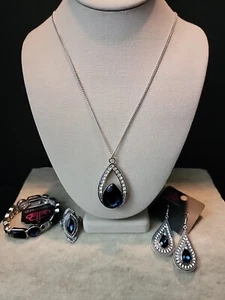 Juego de Collares y Pendientes JOYERÍA PAPARAZZI Nuevo con Etiquetas Tono Plata/Anillo/Pulsera/Pendientes - Imagen 1 de 14