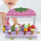 Wooden Ice Cream Cart Toy Simulation Ice Cream Montessori Ice Cream Counter