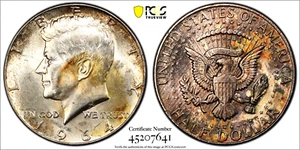 1964 SILVER .50 JFK (NAPALM TONER) PCGS MS 63 GOLD SHIELD W/ TRUE VIEW IMAGING! - Picture 1 of 1