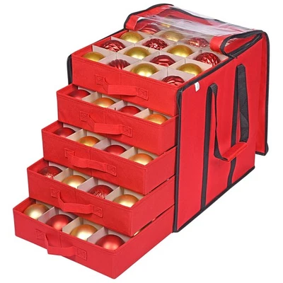Cajas de almacenamiento de adornos navideños con divisores - 5 bandejas separadas - adornos... Foto 1 de 4