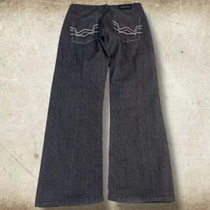 Vintage Urban Label Jeans Mens Size 34x32 Black Wide Leg Baggy Hip Hop Cyber Y2K - Picture 1 of 11