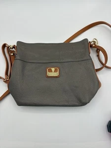 Valentina Vachetta Italian Taupe Pebbled Leather Shoulder Bag Purse Italy - Picture 1 of 6