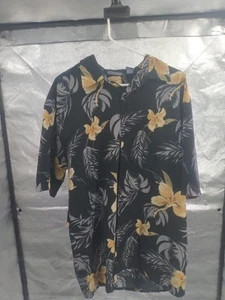 Premiere Hawaii SZ XL Hawaiian Shirt Black Floral Pattern Vacation #A014 - Picture 1 of 2