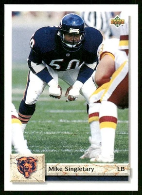Mike Singletary 1992 Upper Deck Football #568 - Chicago Bears - Image 1 of 2