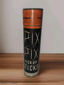 1937 Whitman Publishing Pix Pix Pick Up Sticks Game Wooden In Tube Complete Set - Picture 1 of 20