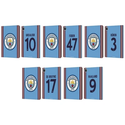 MANCHESTER CITY FOOTBALL CLUB MAN CITY FC 2022/23 PLAYERS HOME KIT LEATHER BOOK WALLET CASE FOR APPLE iPAD