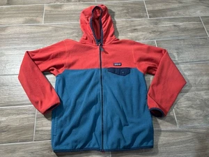 Chaqueta Patagonia Niños Grande (12) Micro D Snap T Azul Vellón Cremallera Completa Informal Capucha - Imagen 1 de 7
