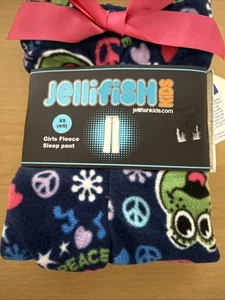 JelliFish Kids Unisex Sleep Pants XS 4/5 Frogs Peace New - Picture 1 of 2