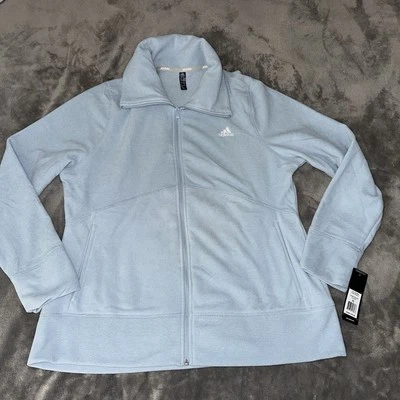 Chaqueta cortavientos de golf Adidas para mujer talla XL chaqueta polar jaspeada/azul nueva con etiquetas Foto 1 de 4