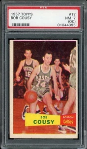 1957 Topps Basketball #17 Bob Cousy PSA 7 (OC) - Picture 1 of 2