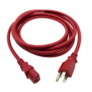 10Ft Power Cord RED for HP MONITOR 2159M 2010I 2009M Replacement Cable