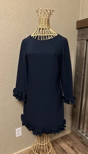 Vestido para mujer Sail To Sable 0 puños con volantes dobladillo manga larga azul modesto - Imagen 1 de 15