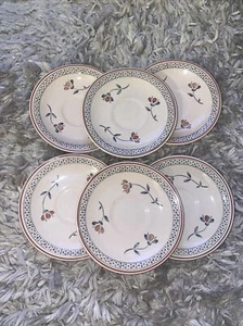 6 Johnson Brothers Bros Zephyr Saucer Old Granite Ironstone - Picture 1 of 9