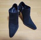 Authentic Gucci Suede Side Zip Booties Short Boots Heels Black Size 36 Used Jpn