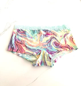 Victoria's Secret PINK Lace Trim Boyshort Panty Watercolor - Picture 1 of 1