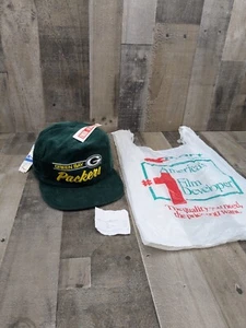Vtg 1990 Green Bay Packers Snapback Hat Green Corduroy Script American Needle - Picture 1 of 11
