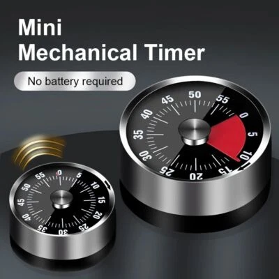 Multi-Function Vintage Mechanical Timer Metal Silent Time Manager Cooking Study - Image 1 of 4
