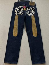 Denim Jeans EVISU PARIS JEANS Selvedge DENIM PICASSO Japan Size W:34 Inseam:33