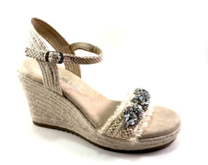 Anne Klein Wilton-C High Wedge Embellished Espadrille Sandal - Picture 1 of 10
