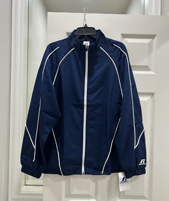 Russell Athletic Men’s M Windbreaker Jacket Track Jacket 2 Zip Pockets - Image 1 of 4