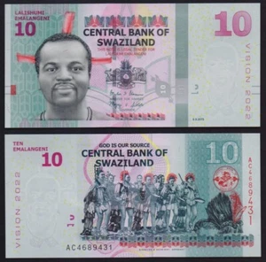 SWAZILAND: B236a P#41a 10 Swaziland Emalangeni 6.9.2015 Uncirculated Banknote. - Picture 1 of 1