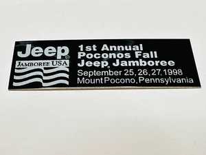 Calcomanía de placa para tablero Jeep Jamboree Poconos otoño PA 9/25/98 9/26/98 9/27/98 9/98 - Imagen 1 de 3
