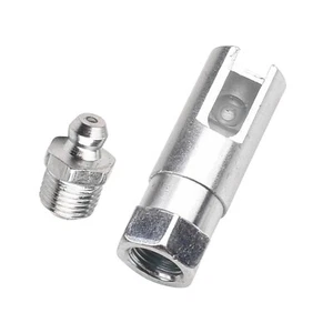Grease Coupler with 1/8 inch NPT Threads, Push-on Slotted Right Angle 90 Degr... - Picture 1 of 7