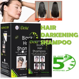  Instant 5-Min Black Hair Dye Black Shampoo White Become Black Hair Color - Picture 1 of 16