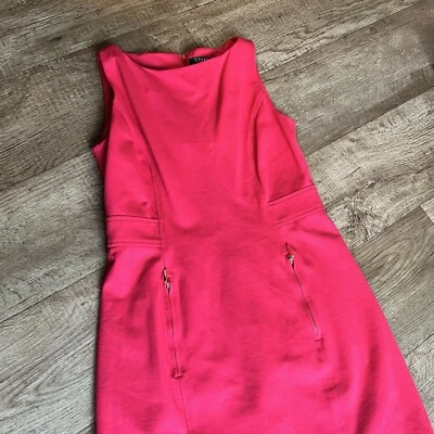Lauren Ralph Lauren Sleeveless Sheath Dress Women  SZ-10 Barbie Pink Gold Accent - Image 1 of 4