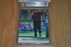 2001 upper deck TIGER WOODS RC #1 graded MINT BGS 9 with subs UD - Picture 1 of 5