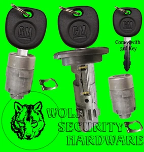 Escalade Hummer OEM Ignition Key Switch Lock Cylinder & Door Pair Set 3 GM Keys - Picture 1 of 2