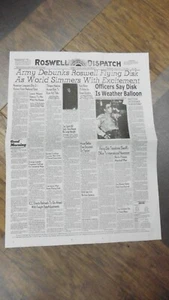(A54-A) 9 de julio de 1947 ROSWELL DISPATCH Crash Periódico Portada OVNI Disco Alien - Imagen 1 de 3